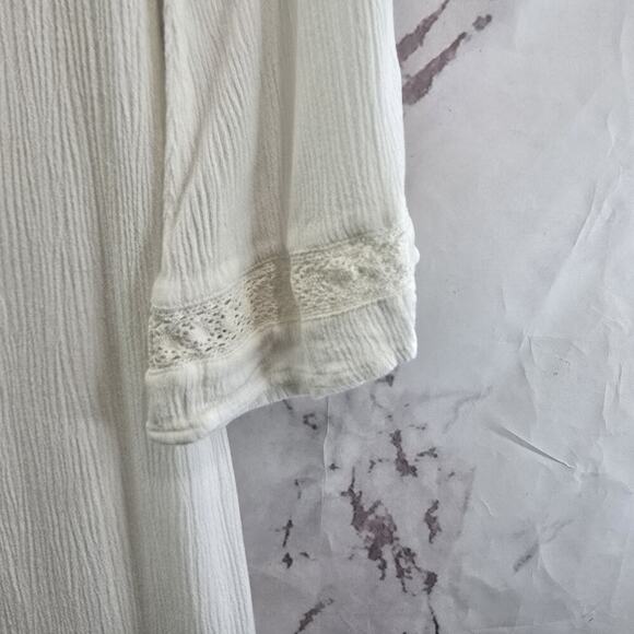Sanctuary Dress Womens Small White Cover Up Babydoll Boho Crochet Gauze - Picture 9 of 14